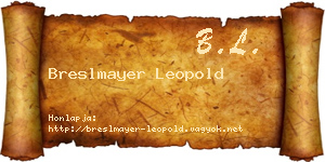 Breslmayer Leopold névjegykártya